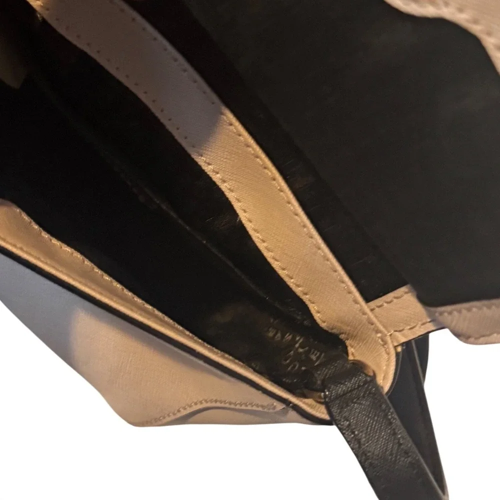 Kate Spade Laurel Mini Crossbody Leather Bi Tone‎ Black Almondine Bag